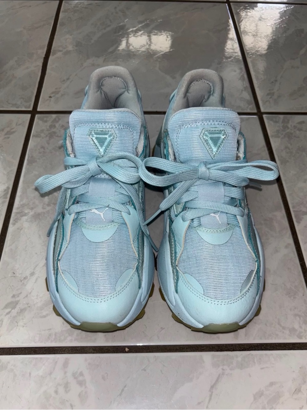 PUMA RS-XL Forever Diamonds Light Blue Sneakers Women's 8.5